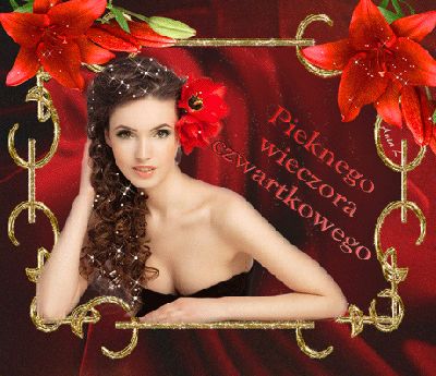 Czerwona kartka z kobietą pięknego czwartku